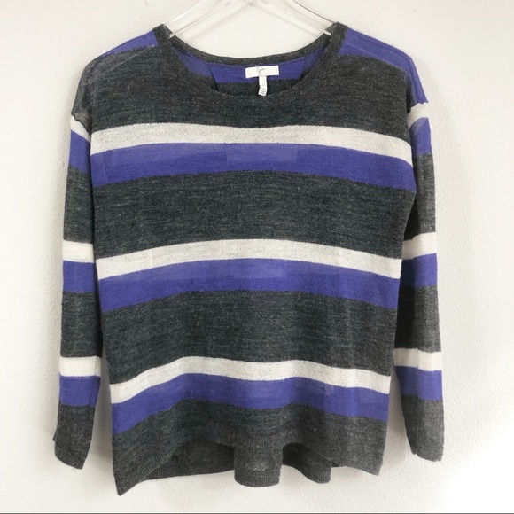 Joie | ‘Rosalie’ 100% Alpaca Sheer Striped Sweater - Picture 3 of 8